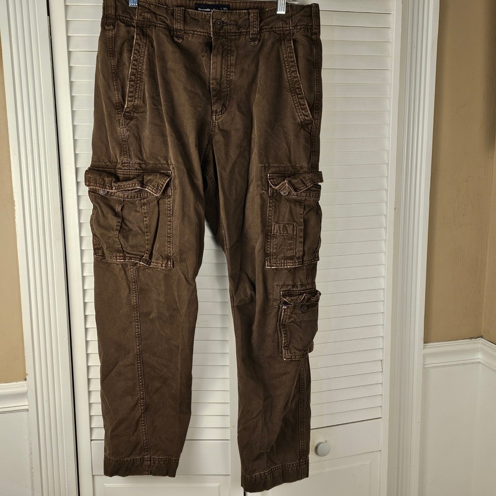 Abercrombie & Fitch Mens Brown Loose Fit Cargo Pants 32